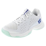 Juniors' Rush Pro L Tennis Shoes White and Bay-Footwear-Wilson-WRS337580Ucopy-Tennis Express