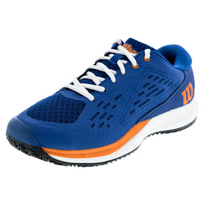 Juniors' Rush Pro Ace Tennis Shoes Deja Vu Blue and Orange Tiger,Footwear,Wilson,Deja Vu Blue/Orange Tiger,4Y,Tennis Express,WRS337590Ucopy