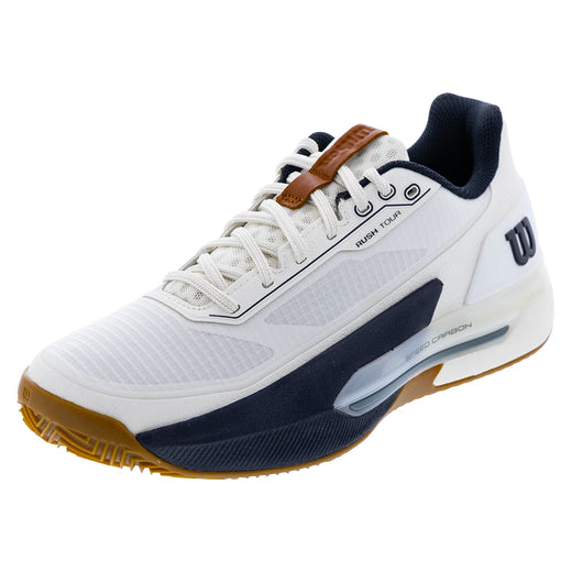 Men's CLAY Court Rush Tour 5 Tennis Shoes White and Navy Blazer