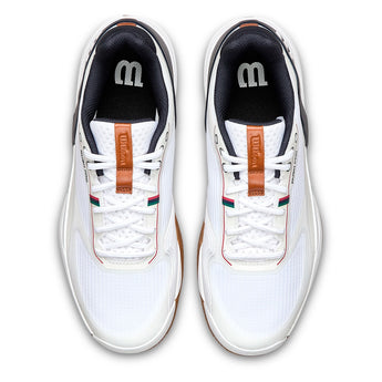 Men's CLAY Court Rush Pro 5 Tennis Shoes White and Navy Blazer,Footwear,Wilson,,,Tennis Express,WRS338670U-U26-3