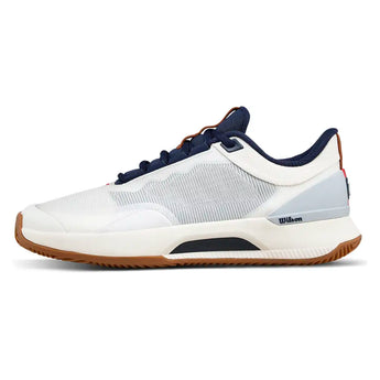 Women's CLAY Court Intrigue Tour Tennis Shoes Vanilla and Navy Blazer,Footwear,Wilson,,,Tennis Express,WRS338880U-1