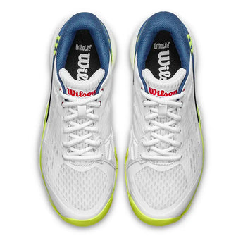 Juniors' RUSH PRO ACE Tennis Shoes Snow White and Ensign Blue,Footwear,Wilson,,,Tennis Express,WRS339570U-F26-3