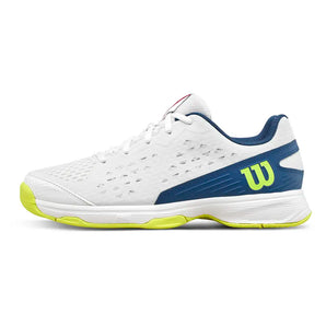 Juniors' RUSH PRO L Tennis Shoes Snow White and Ensign Blue,Footwear,Wilson,,,Tennis Express,WRS339580U-F26-1