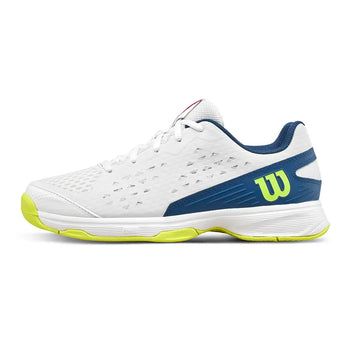 Juniors' RUSH PRO L Tennis Shoes Snow White and Ensign Blue,Footwear,Wilson,,,Tennis Express,WRS339580U-F26-1