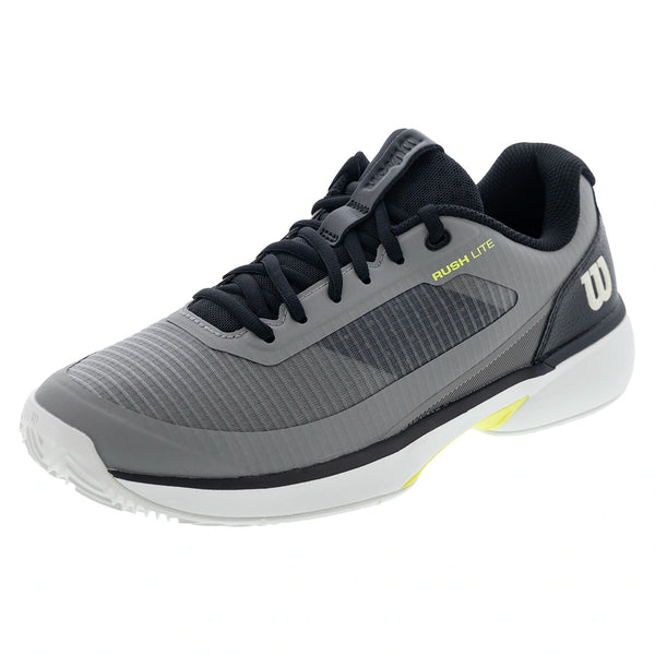 Men's CLAY Court RUSH LITE 5 Tennis Shoes Titanium and Snow White,Footwear,Wilson,Titanium/Snow White,7,Tennis Express,WRS339610U-F26copy