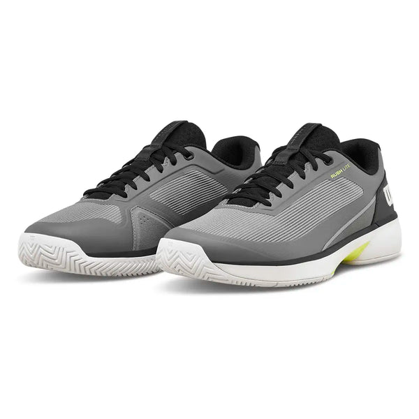 Men's RUSH LITE 5 Tennis Shoes Titanium and Snow White,Footwear,Wilson,Titanium/Snow White,7,Tennis Express,WRS339630U-F26-y