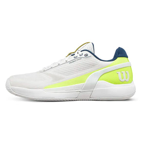Men's RUSH PRO 5 PADEL Shoes Snow White and Safety Yellow,Footwear,Wilson,,,Tennis Express,WRS339720U-F26-1