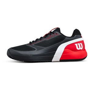 Men's Rush Pro 5 Clay Tennis Shoes Black and Infrared-Footwear-Wilson-WRS339950U-S26-1-Tennis Express