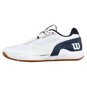 Men's Rush Pro 5 Tennis Shoes White and Navy Blazer,Footwear,Wilson,,,Tennis Express,WRS339990U-U26-1