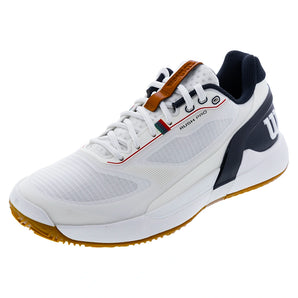 Men's Rush Pro 5 Tennis Shoes White and Navy Blazer,Footwear,Wilson,White/Navy Blazer,7,Tennis Express,WRS339990U-U26copy