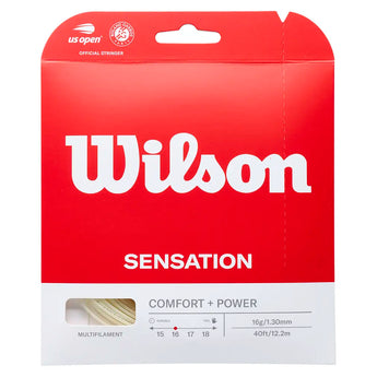 Sensation Tennis String Natural,Strings,Wilson,16,,Tennis Express,WRZ94.SET-16-1