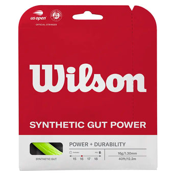 Synthetic Gut Power Tennis String,Strings,Wilson,Green,16,Tennis Express,WRZ945-grn-16-1