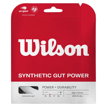 Synthetic Gut Power Tennis String,Strings,Wilson,White,16,Tennis Express,WRZ945-wht-16-1
