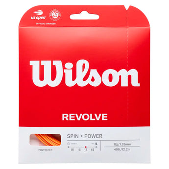 Revolve Tennis String,Strings,Wilson,Orange,17,Tennis Express,WRZ946.SET-o-17-1