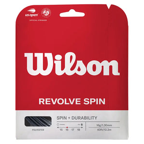 Revolve Spin Tennis String,Strings,Wilson,Black,16,Tennis Express,WRZ95RS.SET-16-b-1