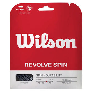 Revolve Spin Tennis String,Strings,Wilson,Black,17,Tennis Express,WRZ95RS.SET-17-b-1