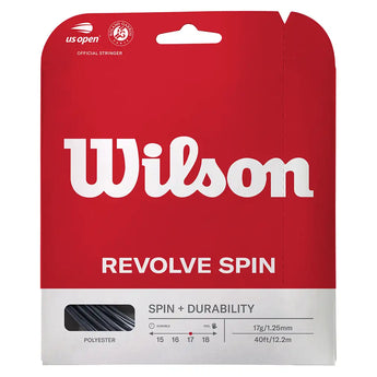 Revolve Spin Tennis String,Strings,Wilson,Black,17,Tennis Express,WRZ95RS.SET-17-b-1