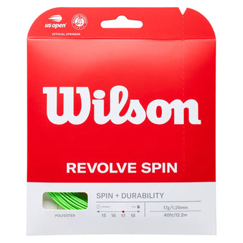 Revolve Spin Tennis String,Strings,Wilson,Green,17,Tennis Express,WRZ95RS.SET-17-g-1