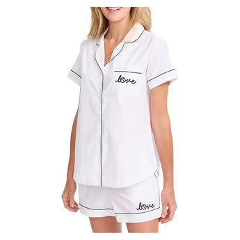 Women's Tennis Short Pajama Set-Apparel-Ame and Lulu-WSPS-B-W1-Tennis Express