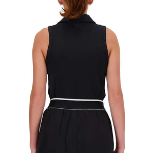 Women's Collared Tournament Tennis Tank Black-Apparel-New Balance-WT41402-BKS24-1-Tennis Express