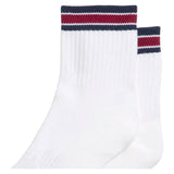 Unisex Quarter-Length Stripe Tennis Socks Bright White and Red Stripe,Socks,Wilson,,,Tennis Express,WU00016W001001-F26-6
