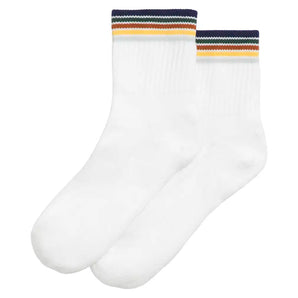 Unisex Quarter-Length Stripe Tennis Socks Bright White,Socks,Wilson,Bright White,M,Tennis Express,WU00016W001003-F26-1