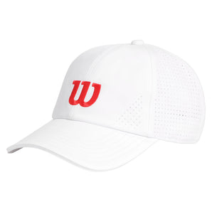 Unisex Active Perforated Tennis Cap-Apparel-Wilson-WT1 Bright White/Infrared-S/M, [current_file_name-Tennis Express