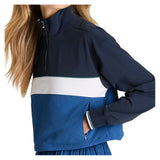 Women's Davenport Woven Long Sleeve Tennis Popover Classic Navy and Blue Quartz,Apparel,Wilson,,,Tennis Express,WW00210U001001-F26-5