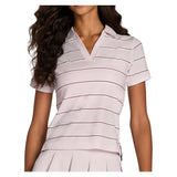 Women's Club Horizontal Stripe Tennis Polo Lilac Ash, Wilson, Lilac Ash, Tennis Express, WW00306Z044001-F26-LILAC-ASH-1