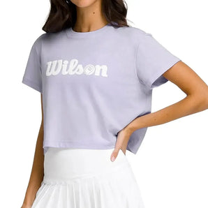 Women's Harper Crop Tennis Tee Lavender-Apparel-Wilson-WW00367511PUE-S25-Tennis Express