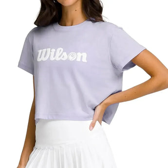 Women's Harper Crop Tennis Tee Lavender-Apparel-Wilson-WW00367511PUE-S25-Tennis Express