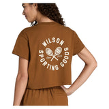 Women's Harper Crop Tennis Tee Caramel Cafe-Apparel-Wilson-WW00367N009001-1-Tennis Express
