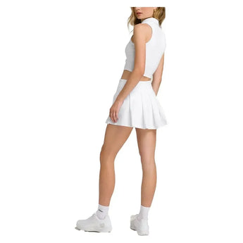 Women's Classic Pleated Mini Tennis Skort Bright White-Apparel-Wilson-WW00387411WTA-S25-5-Tennis Express