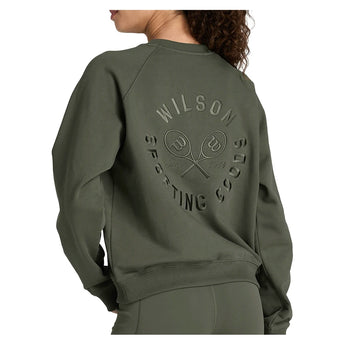 Women's Classic Long Sleeve Tennis Crew Grape Leaf-Apparel-Wilson-WW00562E033001-3-Tennis Express