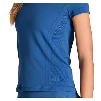 Women's Pro Seamless Tennis Tee Blue Quartz,Apparel,Wilson,,,Tennis Express,WW00593U043001-F26-6