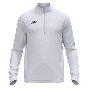 Men's Athletics Half Zip 2.0 White and Team Black,Apparel,New Balance,White/Team Black,S,Tennis Express,tmmt748gwt_1