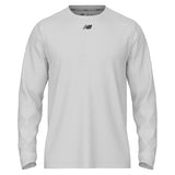 Men's Activate Long Sleeve Tech Shirt White and Team Black,Apparel,New Balance,White/Team Black,S,Tennis Express,tmmt771wt_1
