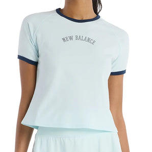 Women's Tournament Novelty Tennis Top Glint Blue-Apparel-New Balance-wt61b030aaw-Tennis Express