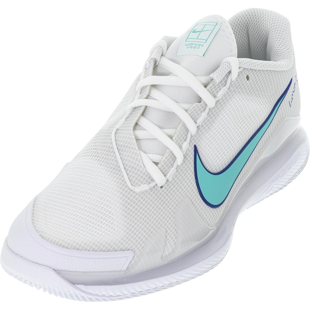 Nike Men`s Air Zoom Vapor Pro Tennis Shoes White and Dynamic Turquoise