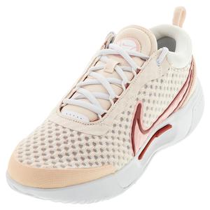 NikeCourt Women`s Court Zoom Pro Tennis Shoes Pearl White and Bleached Coral