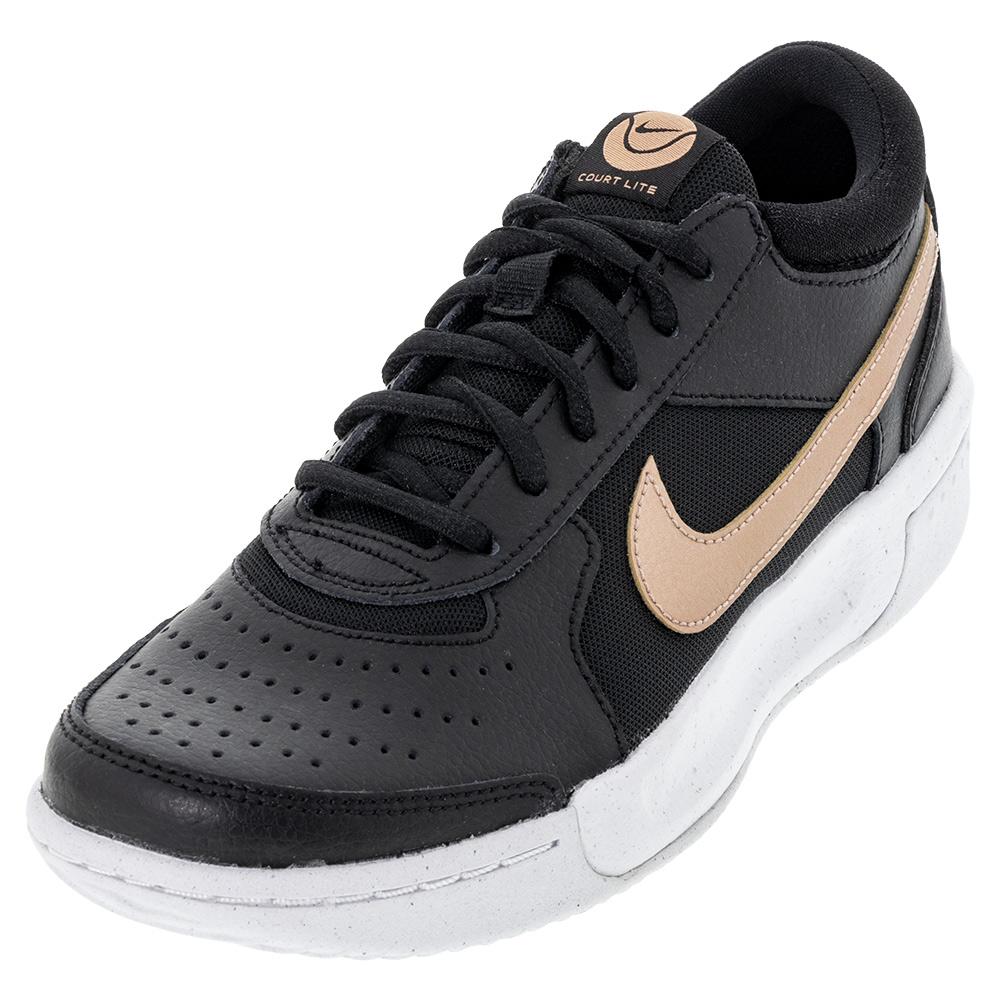 NikeCourt Women`s Zoom Court Lite 3 Tennis Shoes Black and Metallic Red  Bronze