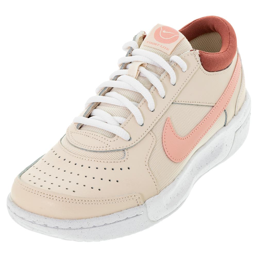 NikeCourt Women`s Zoom Court Lite 3 Tennis Shoes Pearl White and Bleached  Coral