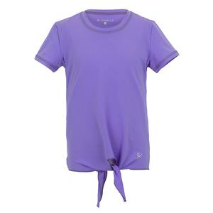 Girls` UV Colors Short Sleeve Tie Tennis Top Amethyst