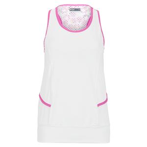 Women`s Court Tennis Tank White and Blossom