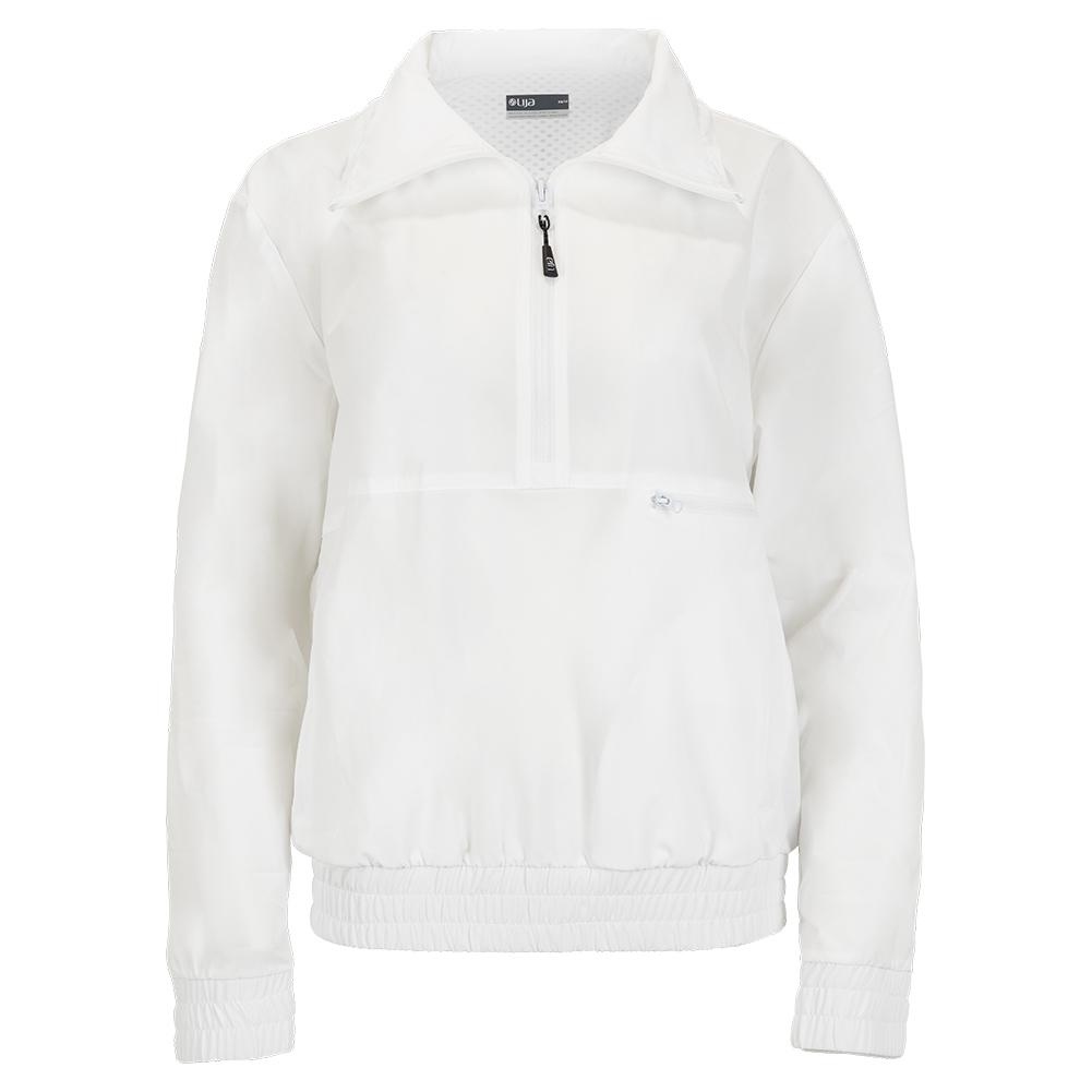 LIJA Women`s Pure Pullover Tennis Jacket White