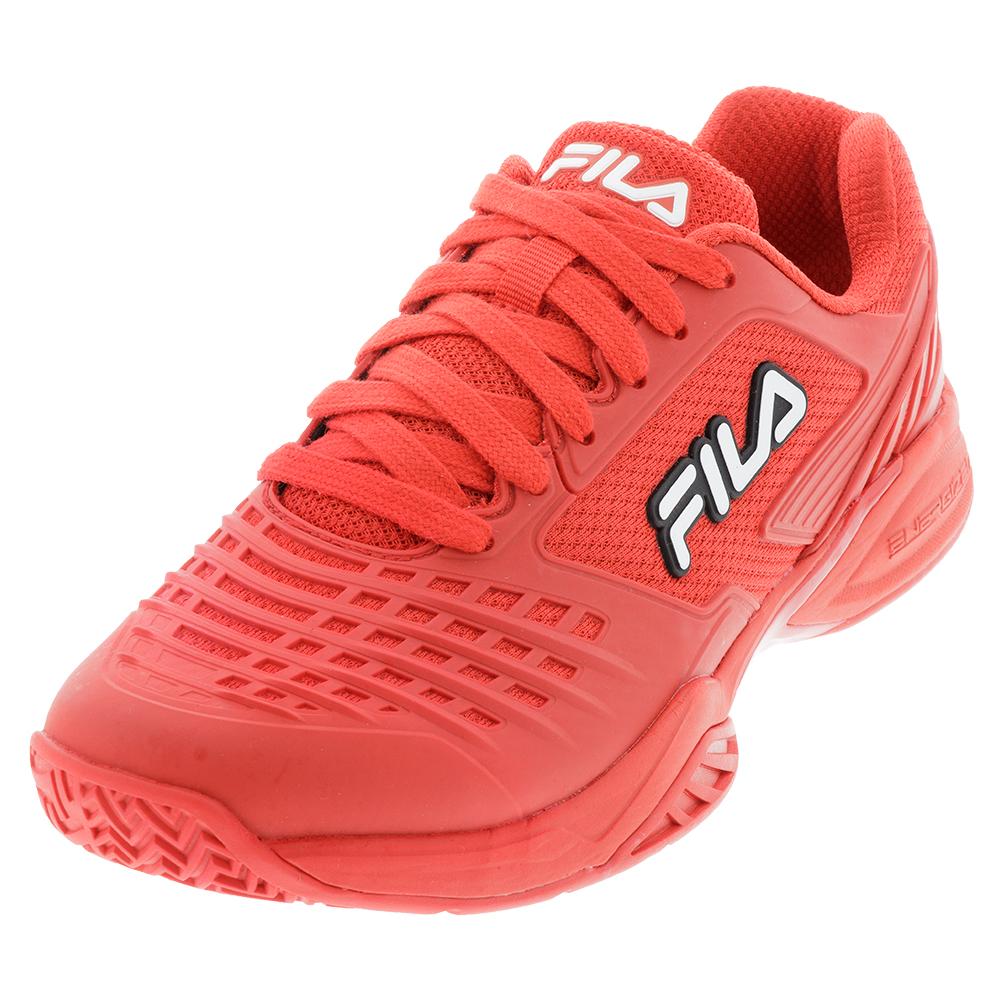 Fila Women`s Axilus 2 Energized Tennis Shoes Flame Scarlet and White