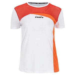 Women`s L. Short Sleeve Tennis Top Optical White