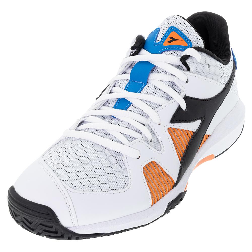 Diadora Juniors` B.Icon AG Tennis Shoes White and Blue