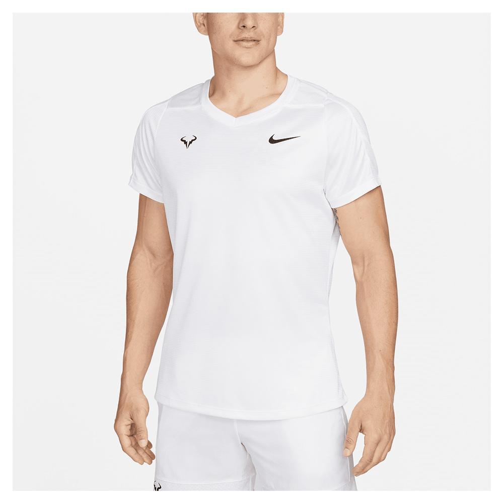 Nike Men`s Rafa Court Dri-FIT Challenger Short Sleeve Tennis Top White