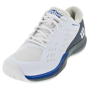 Men`s Rush Pro Ace Pickler Pickleball Shoes White and Stormy Weather